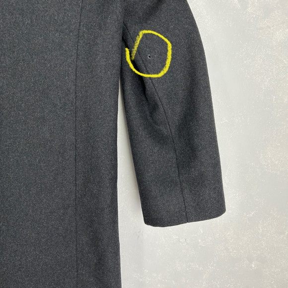 London Fog men's size 42L wool blend long coat dark gray lined - Picture 11 of 16